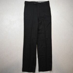 Vtg USA Made 29x32 Gray 100% Wool Flannel Flat Front Classic Dress Mens Pants